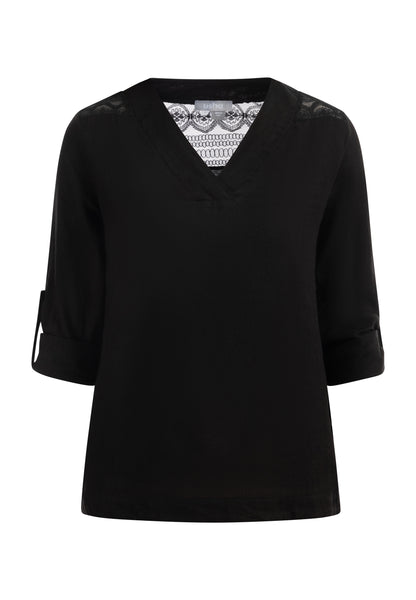 usha Women's Blouse Shirt With Lace