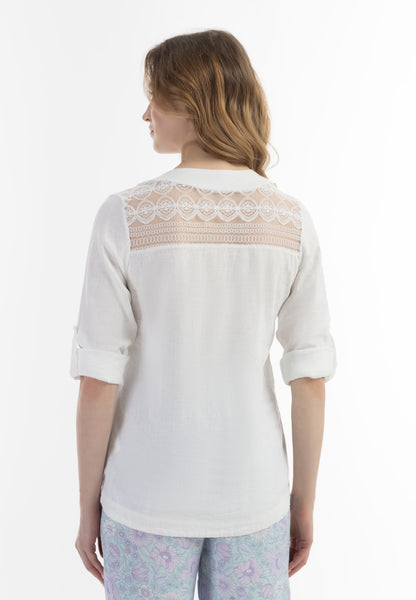 usha Women's Blouse Shirt With Lace