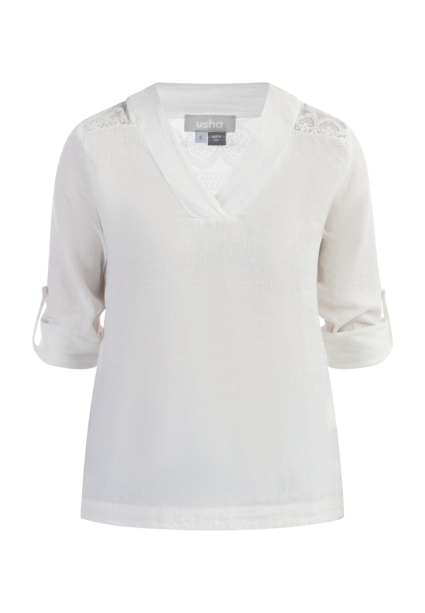 usha Women's Blouse Shirt With Lace