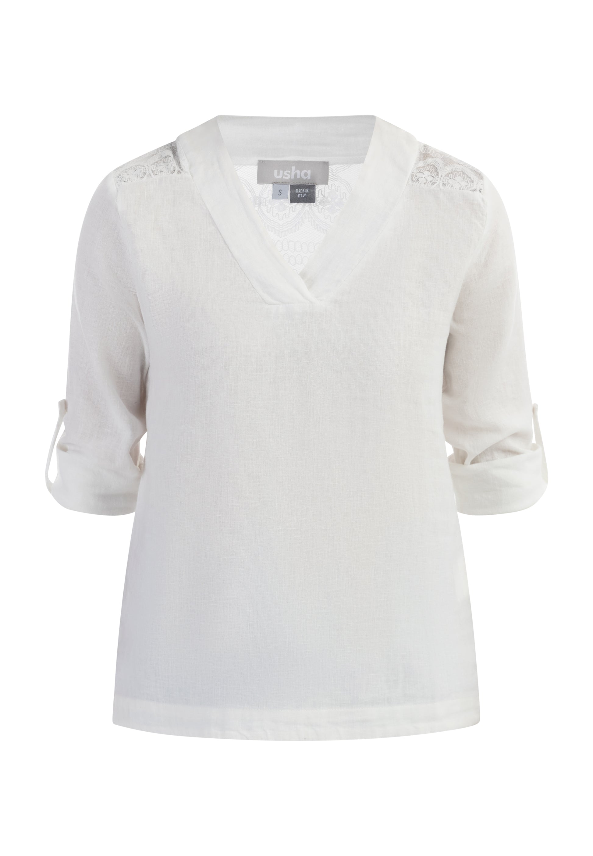 usha Women's Blouse Shirt With Lace