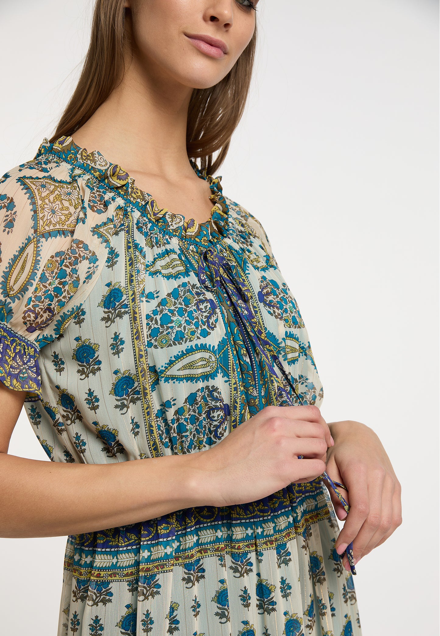 usha FESTIVAL Women's Maxi Dress With All Over Print