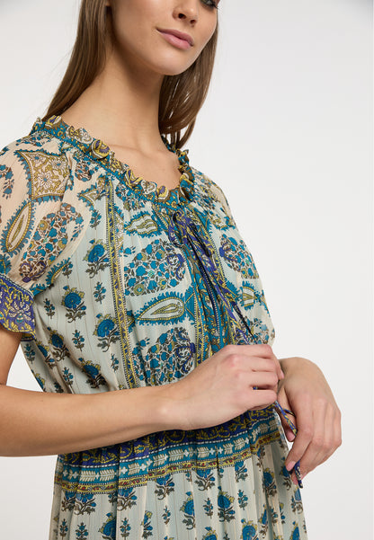 usha FESTIVAL Women's Maxi Dress With All Over Print