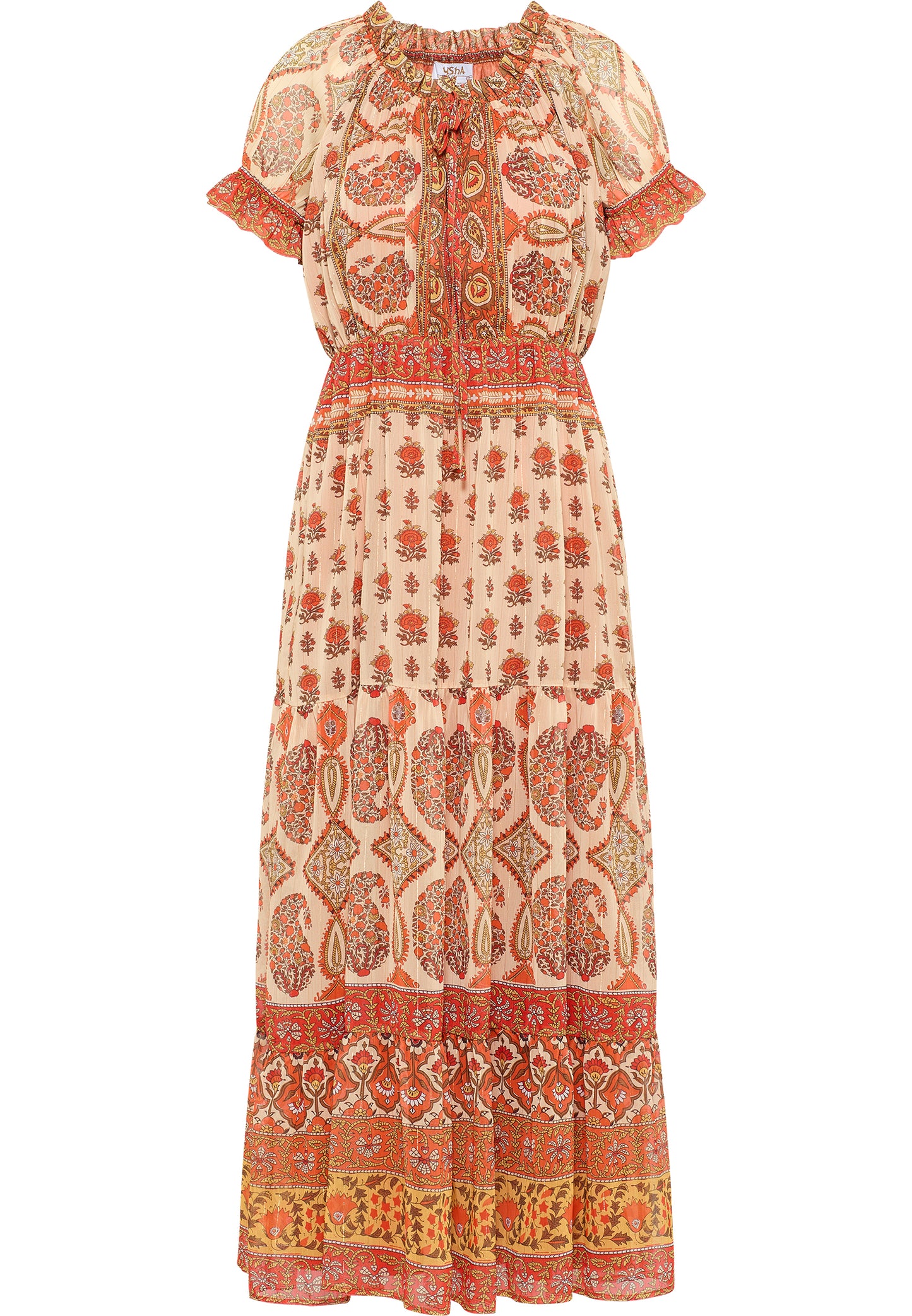 usha FESTIVAL Women's Maxi Dress With All Over Print