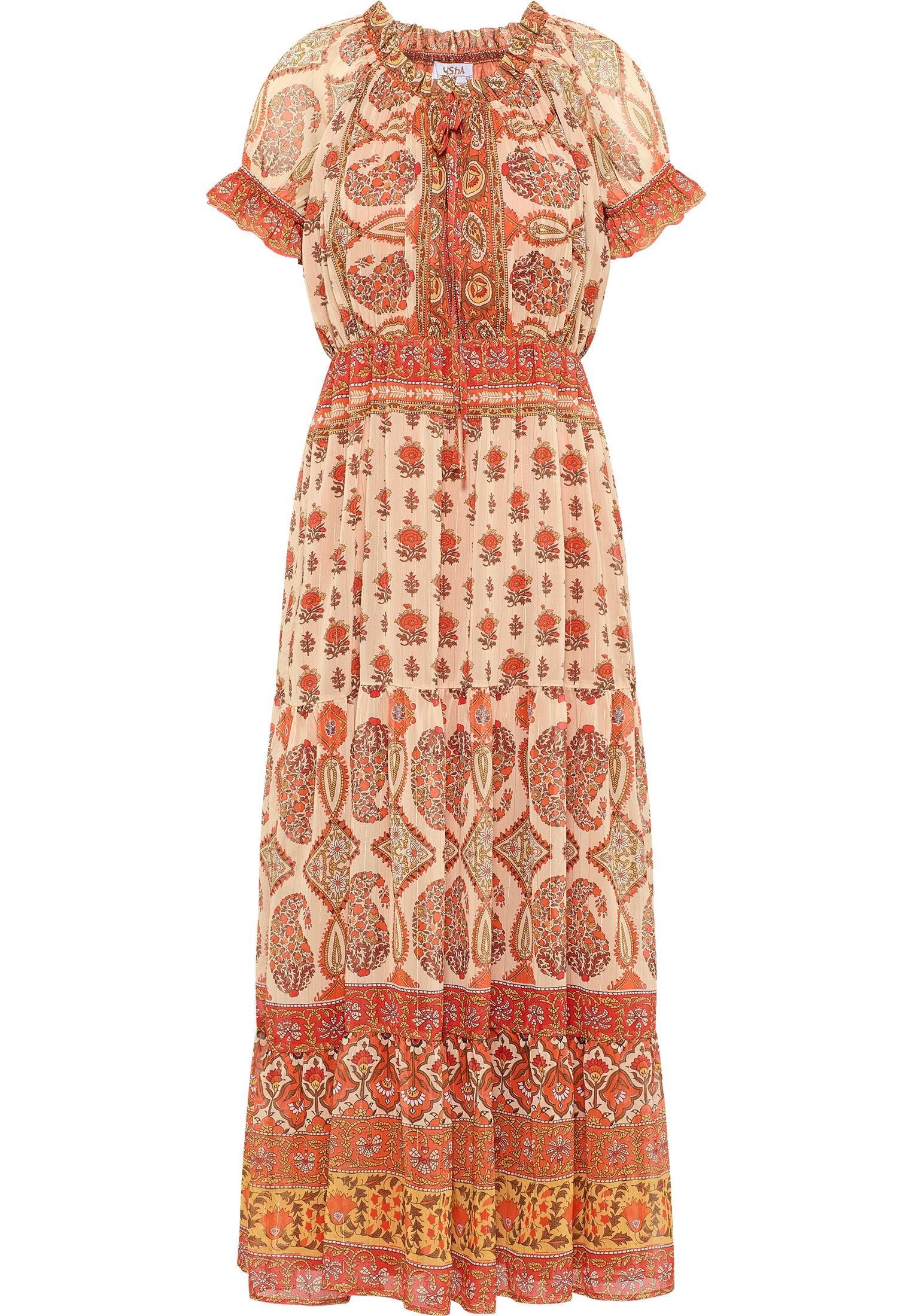 usha FESTIVAL Women's Maxi Dress With All Over Print