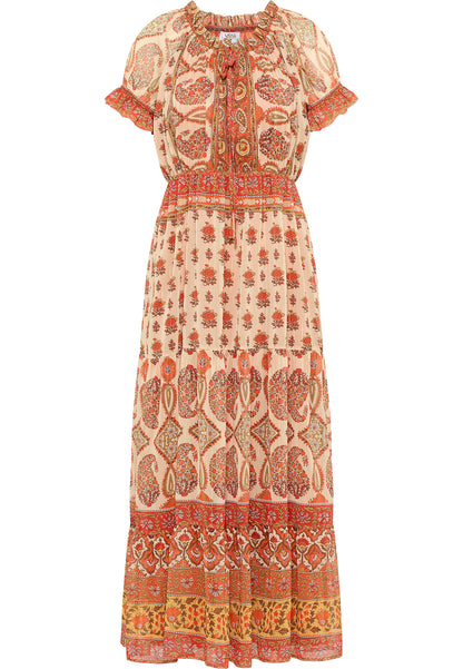 usha FESTIVAL Women's Maxi Dress With All Over Print