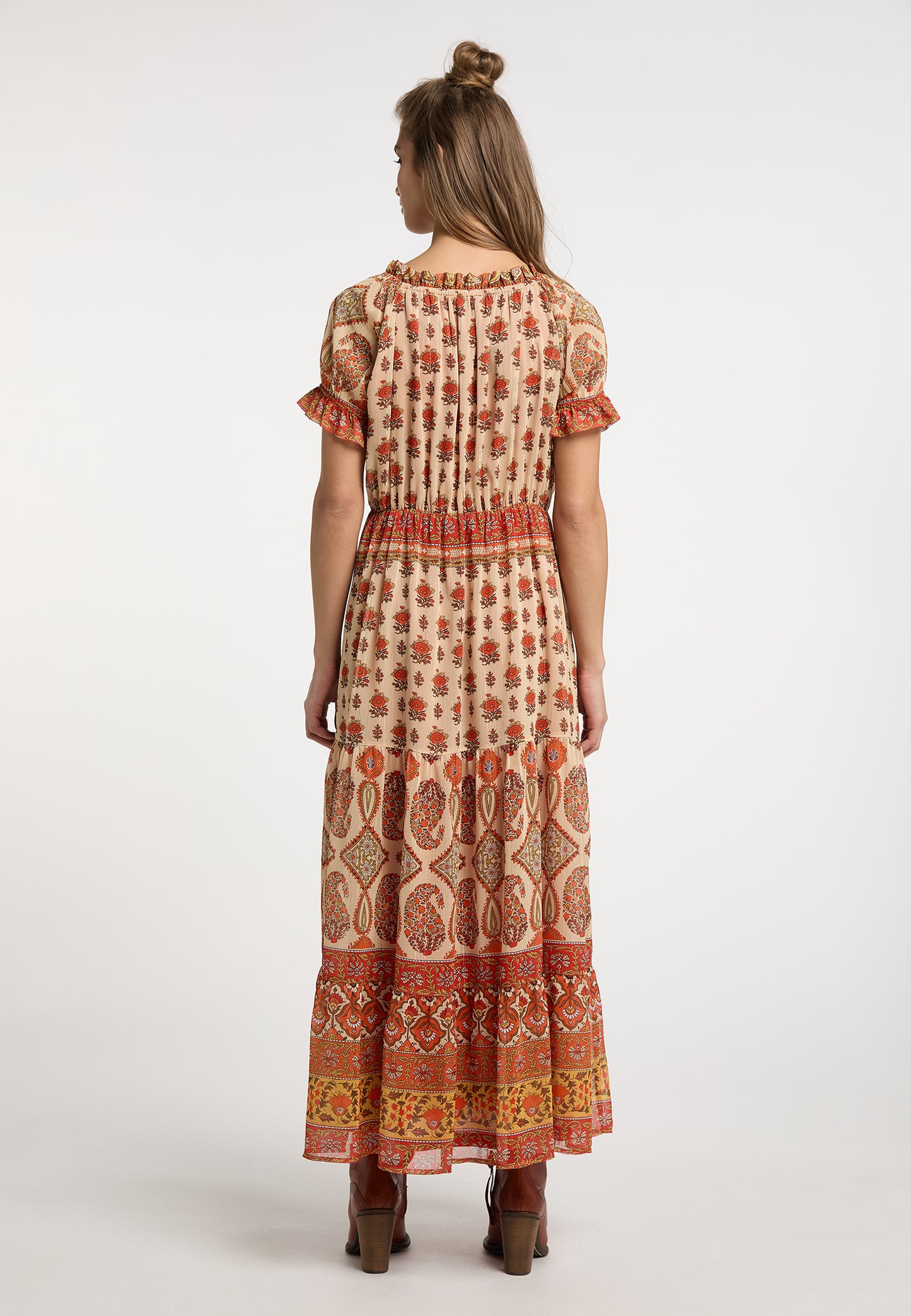 usha FESTIVAL Women's Maxi Dress With All Over Print