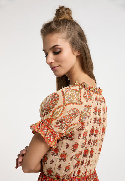 usha FESTIVAL Women's Maxi Dress With All Over Print