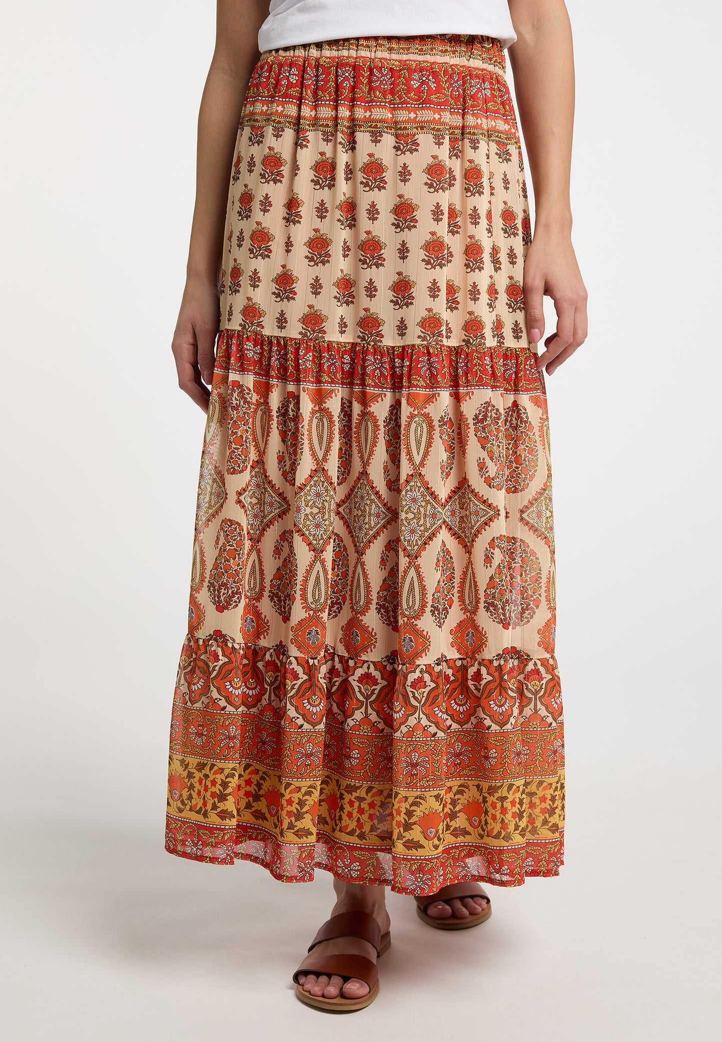 usha FESTIVAL Women's Tiered Skirt