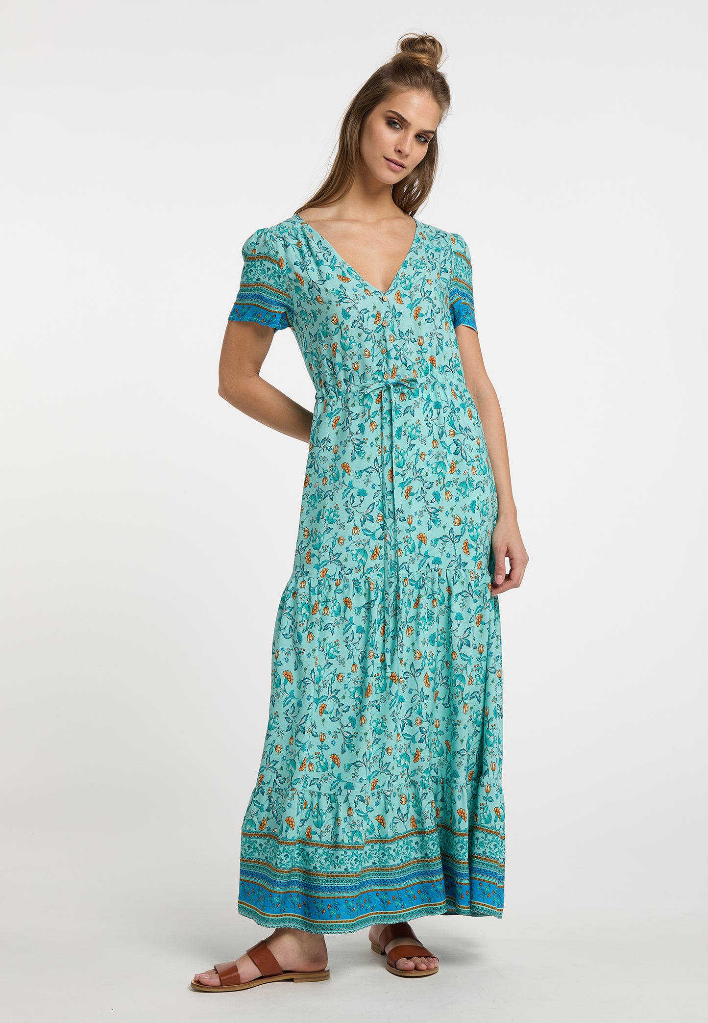 usha FESTIVAL Kobiety Kwiatowy Print Maxi Sukienka