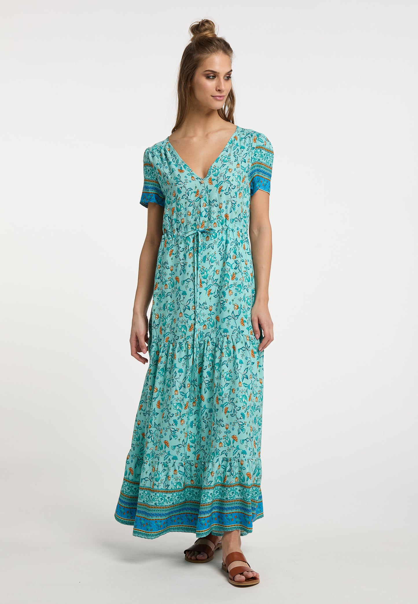 usha FESTIVAL Kobiety Kwiatowy Print Maxi Sukienka