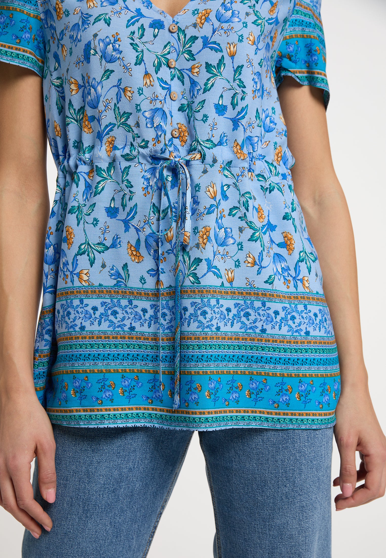usha FESTIVAL Women's Short Sleeve Blouse