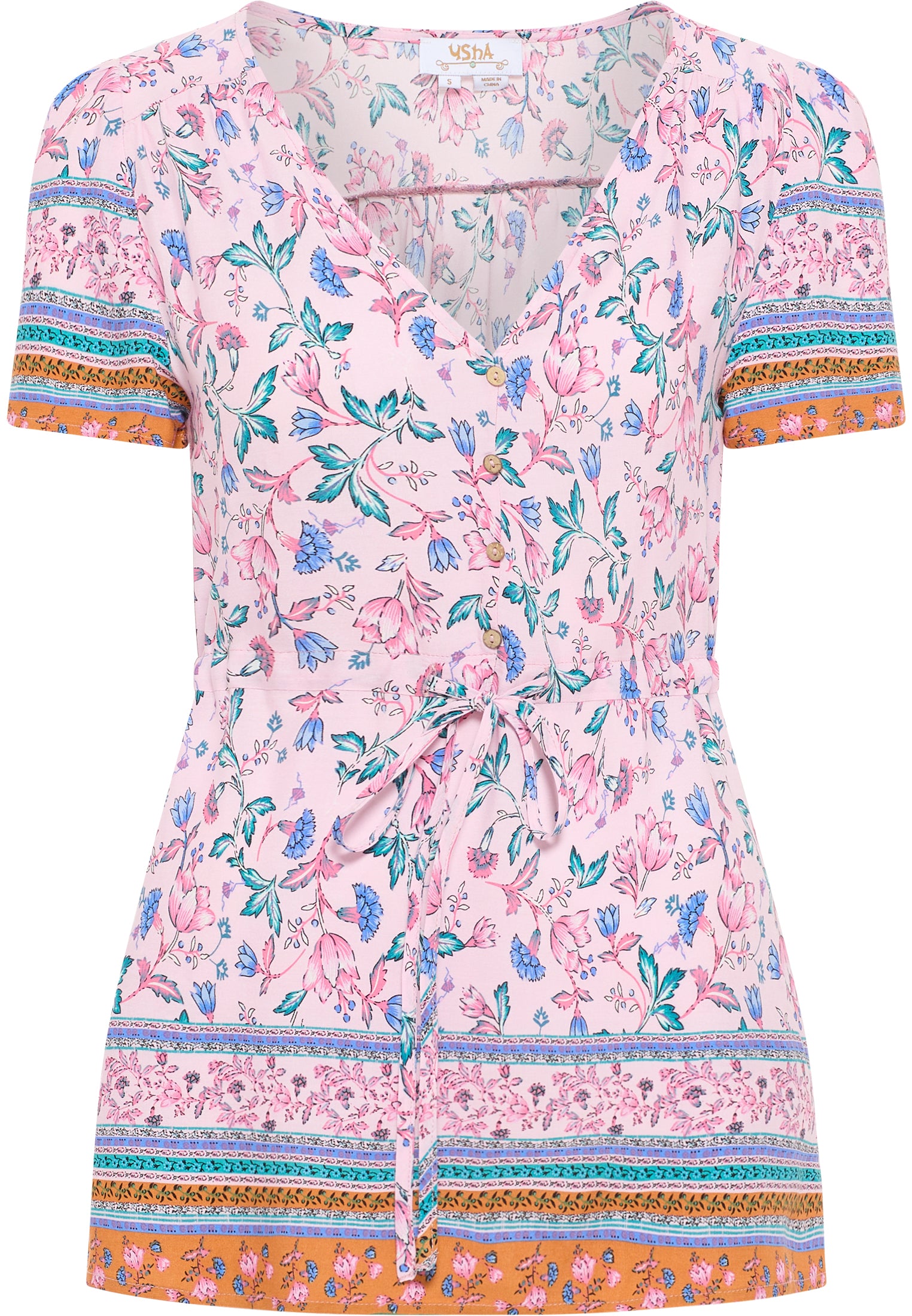 usha FESTIVAL Women's Short Sleeve Blouse