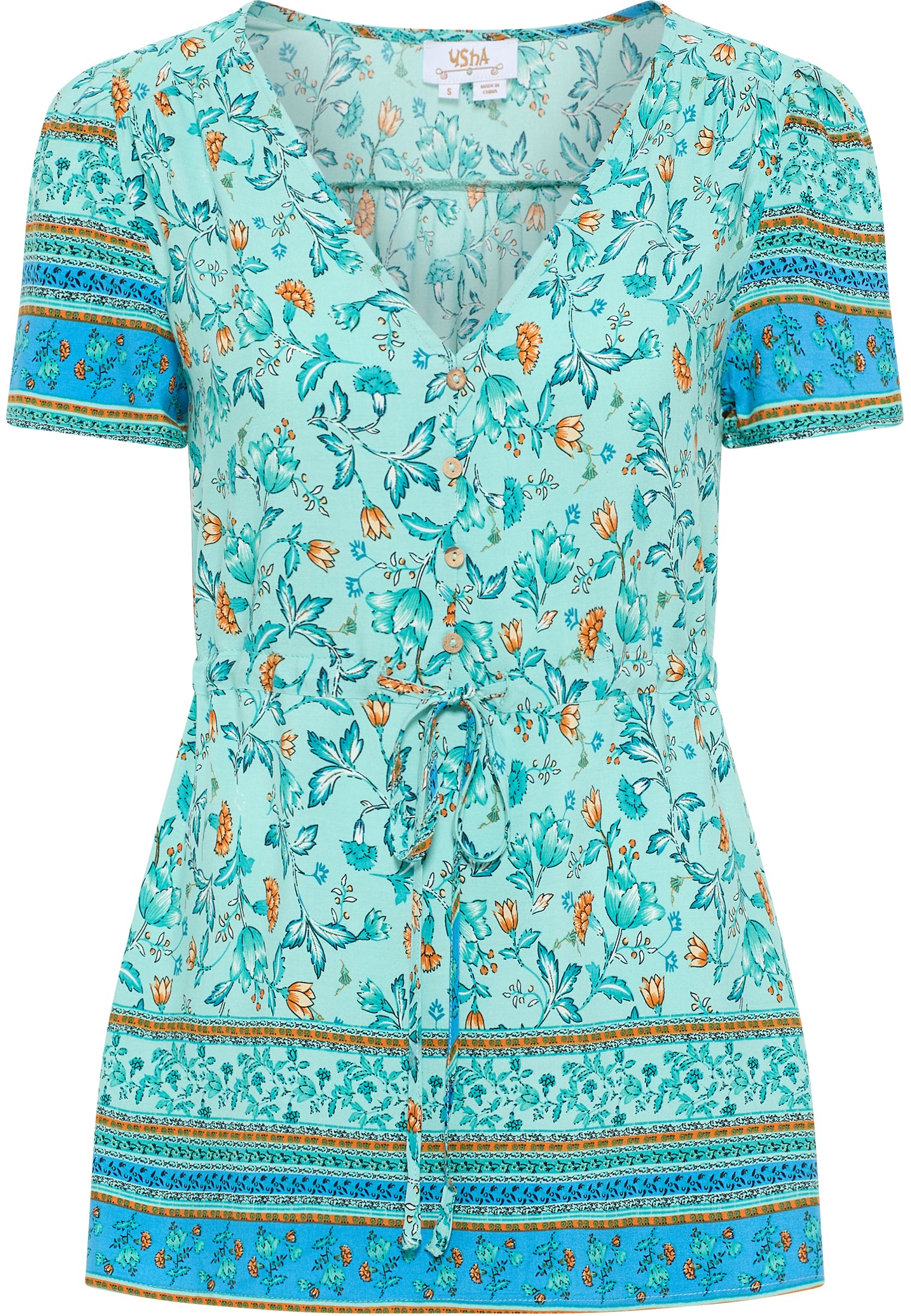 usha FESTIVAL Women's Short Sleeve Blouse