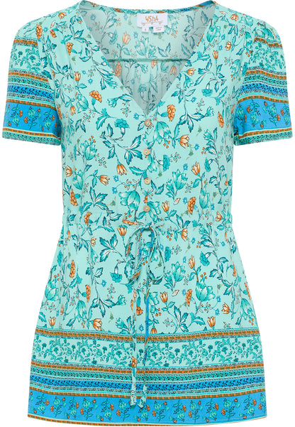 usha FESTIVAL Women's Short Sleeve Blouse