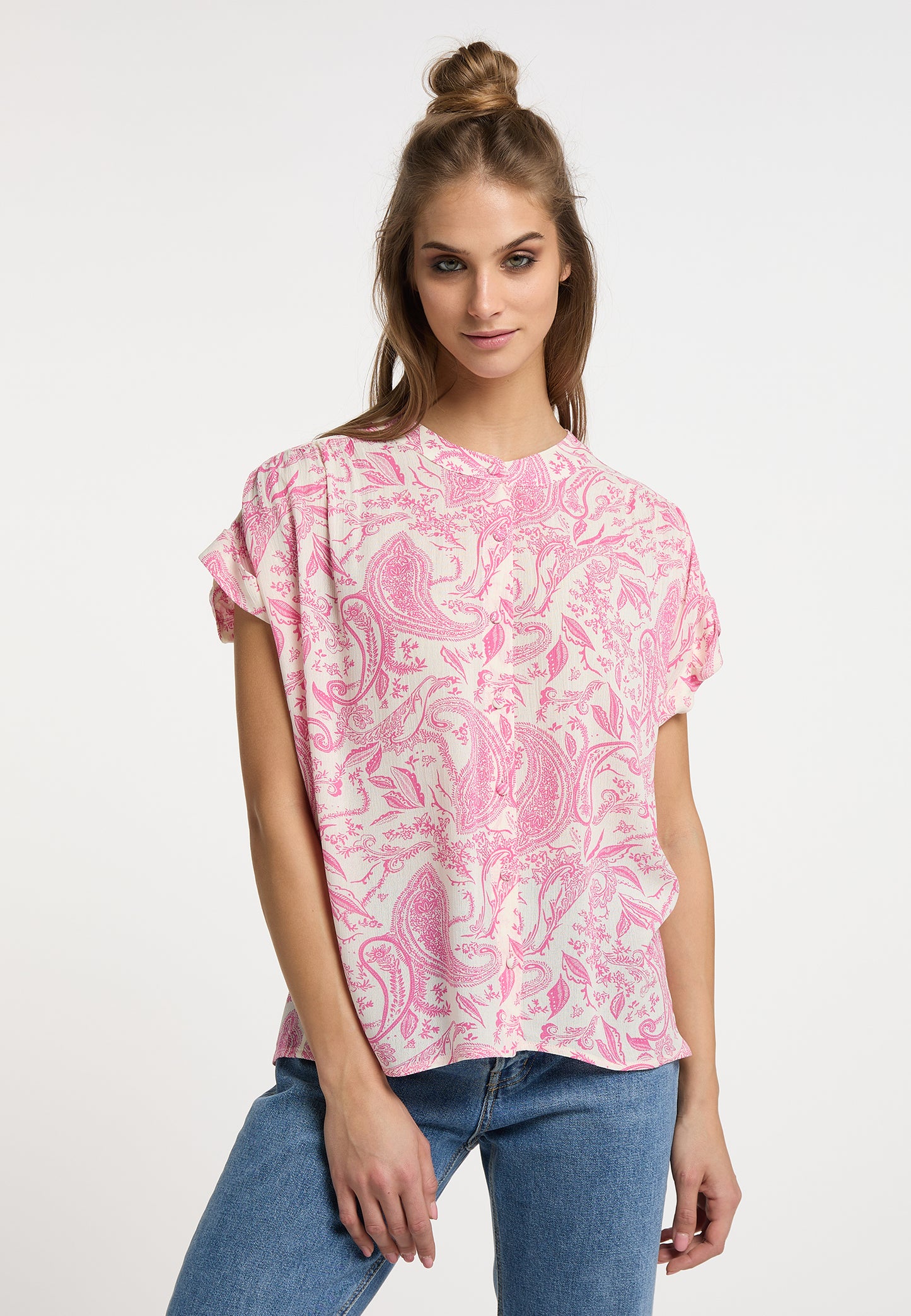usha FESTIVAL Women's Short Sleeve Blouse