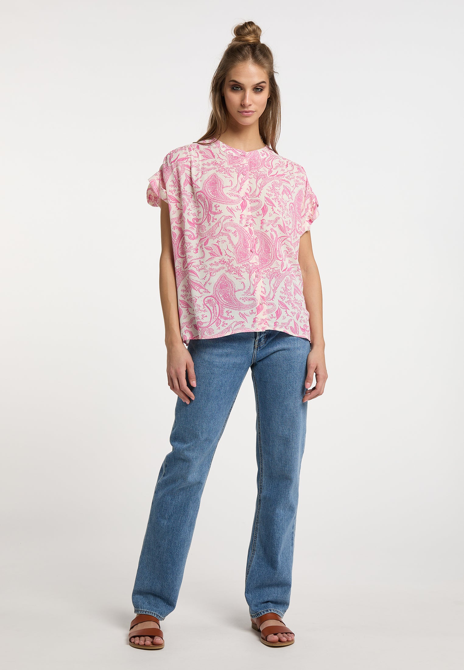 usha FESTIVAL Women's Short Sleeve Blouse