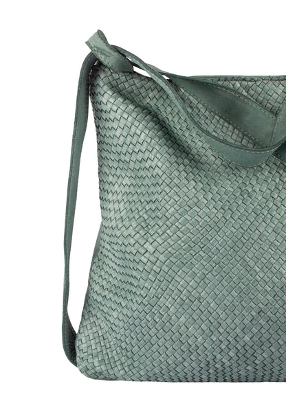 usha FESTIVAL Damen geflochtene Lederhandtasche