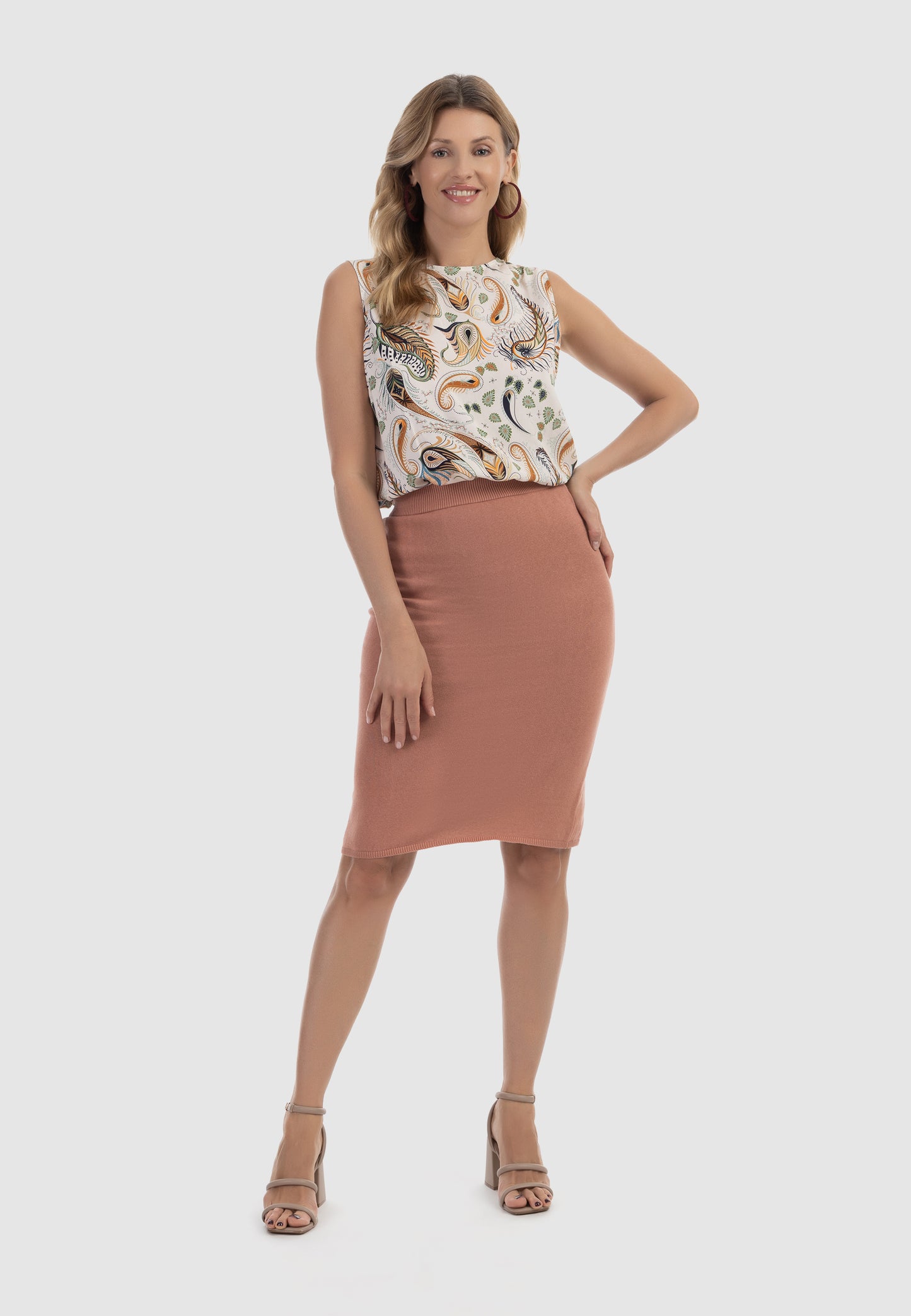 usha Women's Knit Midi Skirt