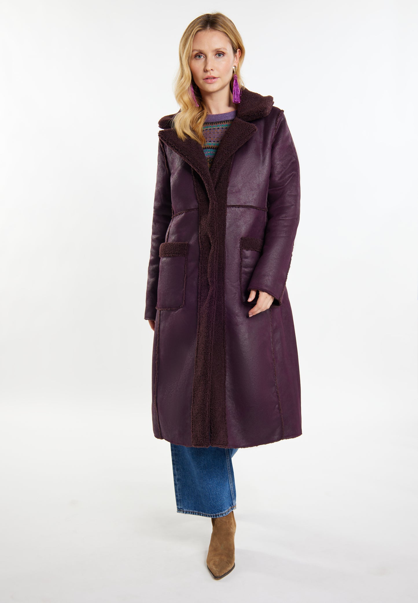 usha FESTIVAL Women's Fake Fur Coat