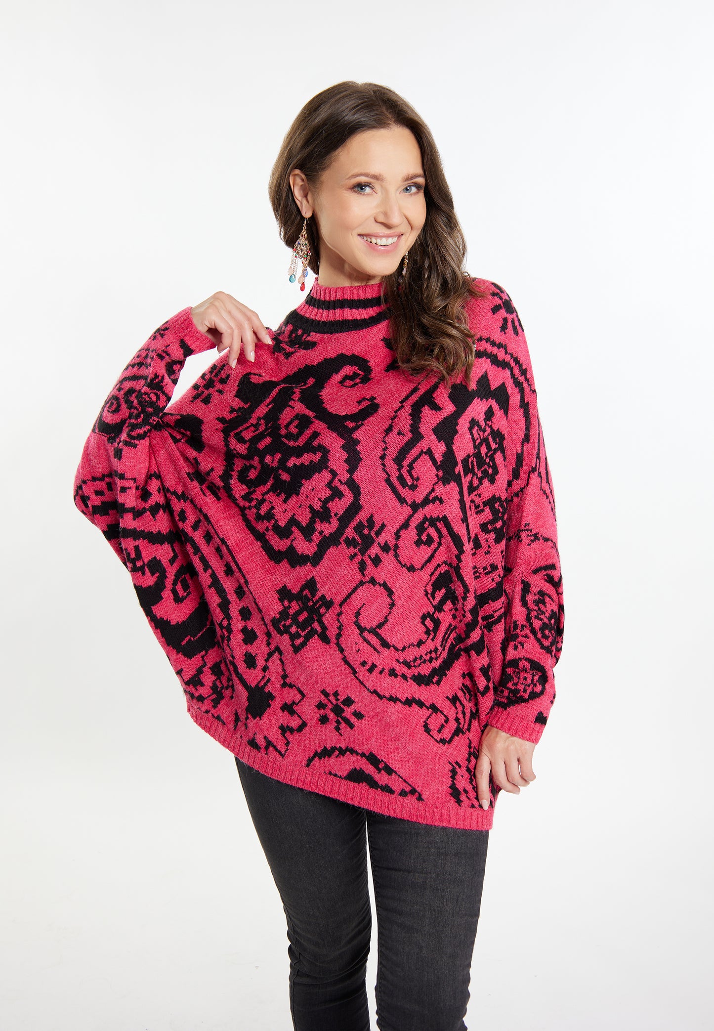 usha FESTIVAL Women's Poncho Sweater