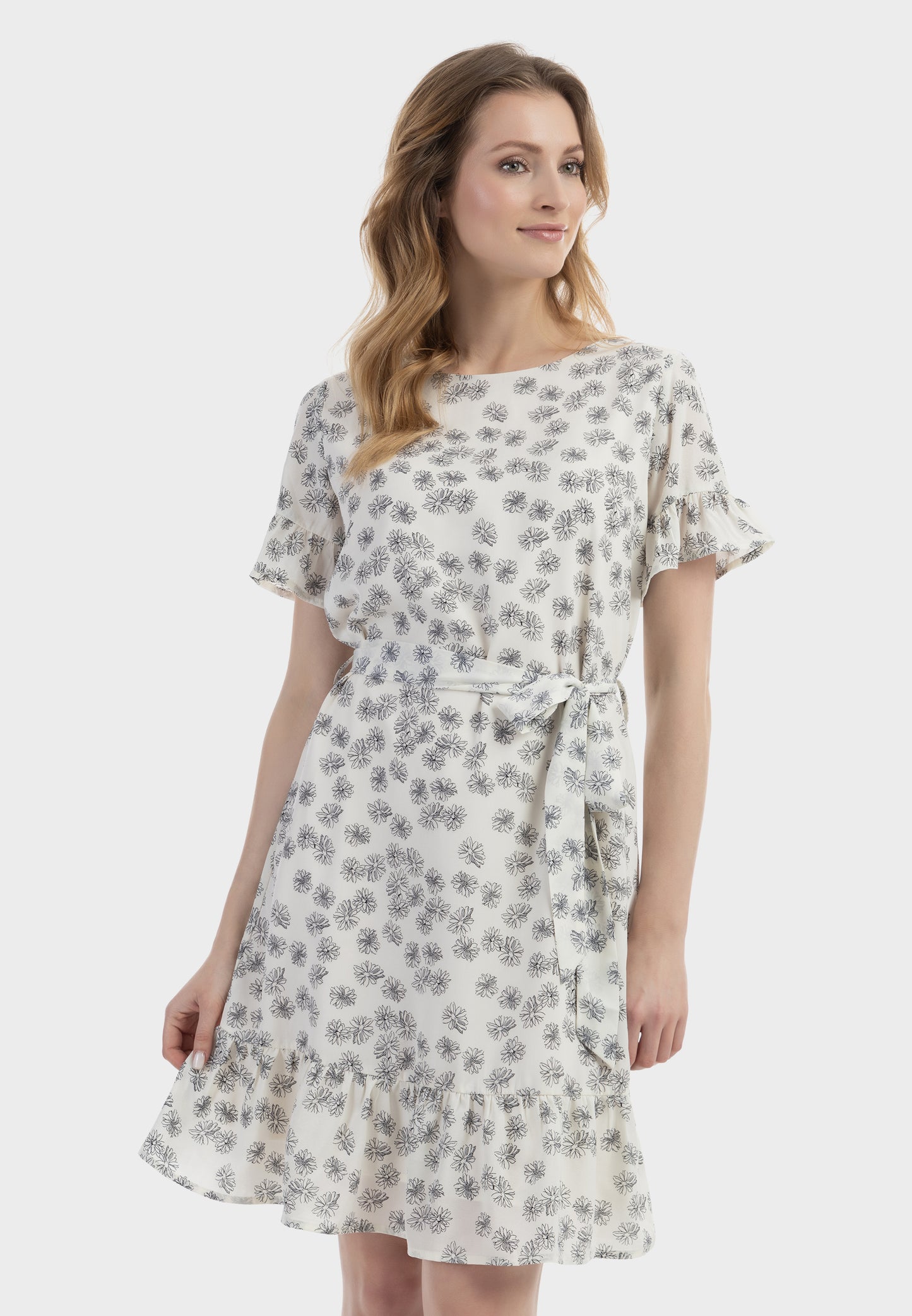 usha Women's Midi Dress With Ruffles