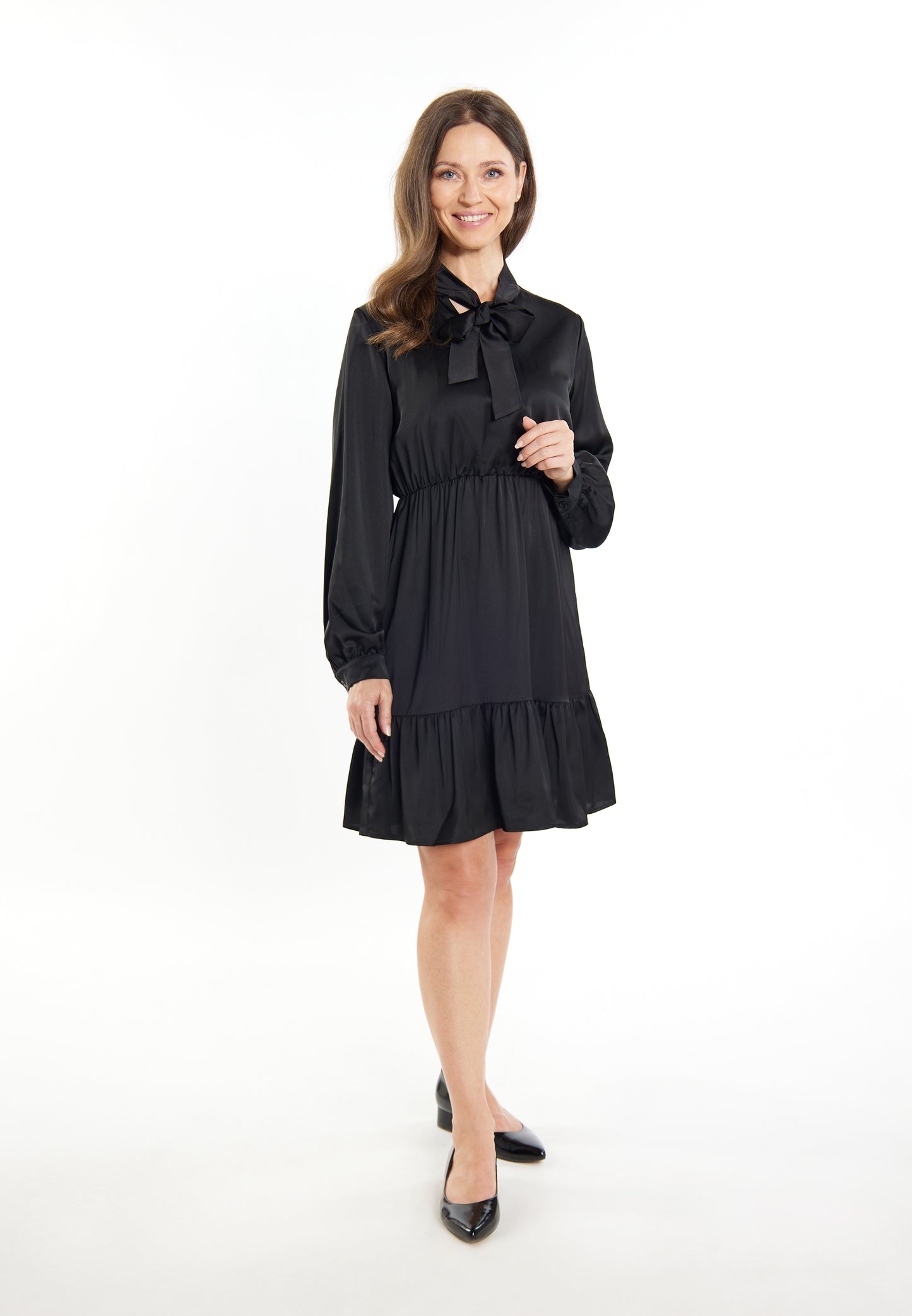 usha BLACK LABEL Women's Midi Dress With Flounce