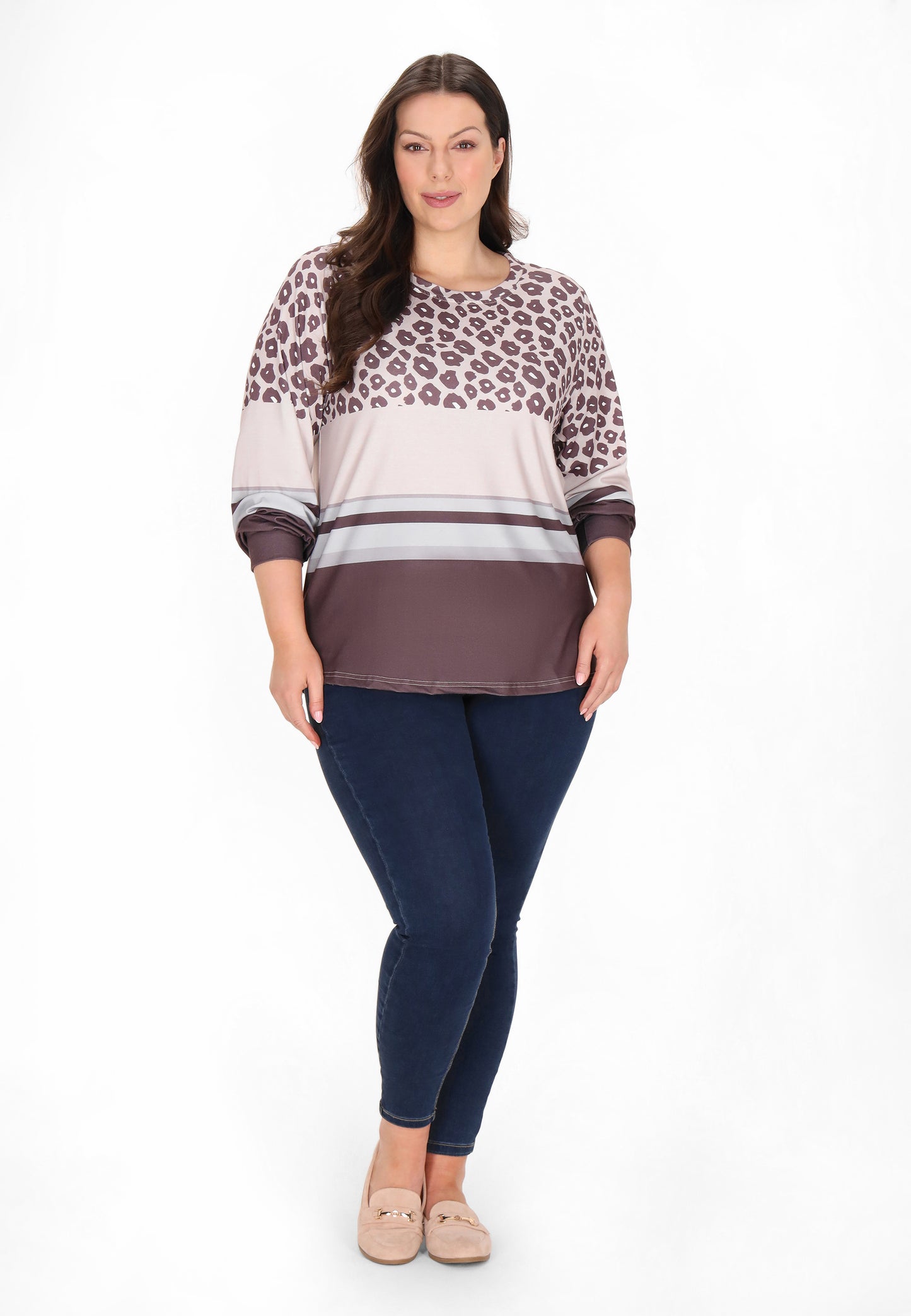 usha PLUS SIZE Damen Langarmshirt in Übergröße